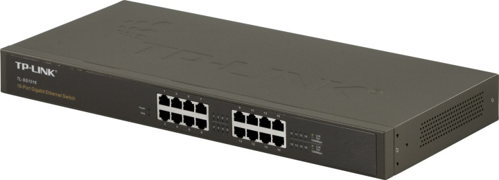 TP-LINK, nätverksswitch, 16-ports 10/100/1000Mbps, RJ45, metall, 19