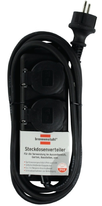 brennenstuhl Socket distributor IP44 2-fold (socket strip for use on construction sites and permanent use outdoors, 2m cable) black in the group HOME, HOUSEHOLD & GARDEN / Electricity & Lighting / Power strips at TP E-commerce Nordic AB (38-62740)