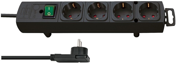 Extension Socket 4-Way 2 m Black - 4x Plug With Earth Contact in the group HOME, HOUSEHOLD & GARDEN / Electricity & Lighting / Power strips at TP E-commerce Nordic AB (38-62744)