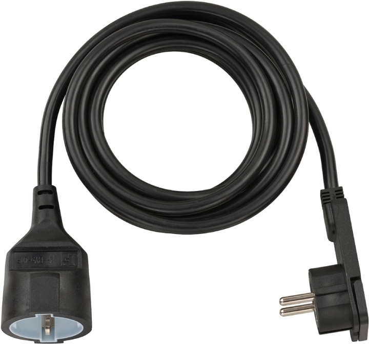 Plastic extension cable with flat plug (extension cable flat for inside with 3m cable) black in the group HOME, HOUSEHOLD & GARDEN / Electricity & Lighting / Extension cables at TP E-commerce Nordic AB (38-62812)