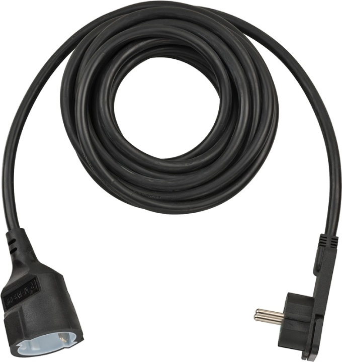 Quality plastic extension cable with flat plug (extension cable flat for indoor use with 5m cable) black in the group HOME, HOUSEHOLD & GARDEN / Electricity & Lighting / Extension cables at TP E-commerce Nordic AB (38-62814)