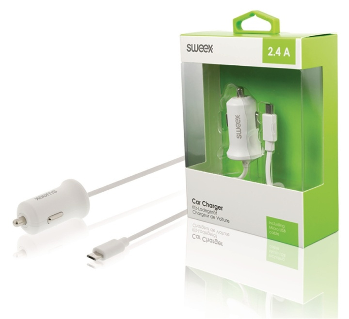 Sweex Car Charger 2.4 A Micro USB White in the group SMARTPHONE & TABLETS / Chargers & Cables / Car chargers / Car chargers micro-USB at TP E-commerce Nordic AB (38-63720)