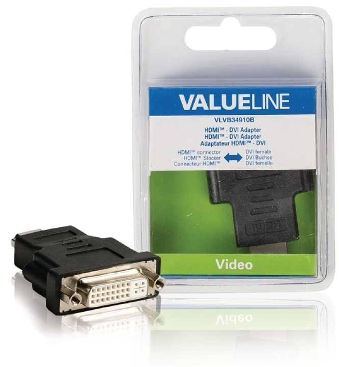 Valueline High Speed HDMI with Ethernet Adapter HDMI Connector - DVI-D 24+1-Pin Female Black in the group HOME ELECTRONICS / Cables & Adapters / HDMI / Adapters at TP E-commerce Nordic AB (38-63863)