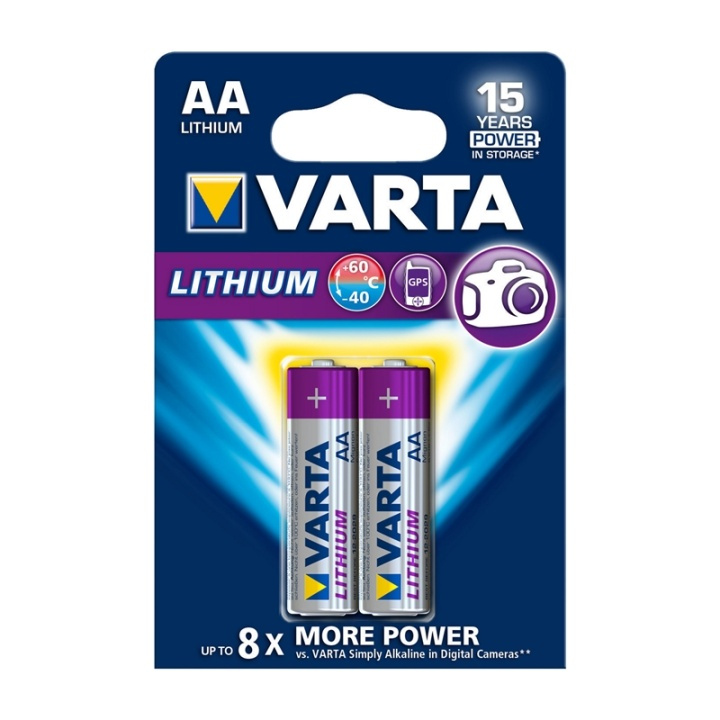 Lithium Battery AA | 1.5 V DC | 2900 mAh | 2-Blister Card | Grey / Silver in the group HOME ELECTRONICS / Batteries & Chargers / Batteries / AA at TP E-commerce Nordic AB (38-63995)