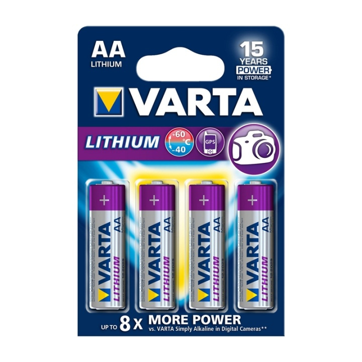 Varta Lithium Battery AA | 1.5 V DC | 2900 mAh | 4-Blister Card | Grey / Silver in the group HOME ELECTRONICS / Batteries & Chargers / Batteries / AA at TP E-commerce Nordic AB (38-63998)