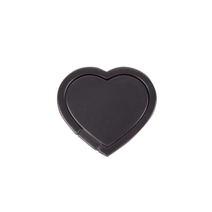 GEAR Finger ring heart black rotating stand function in the group SMARTPHONE & TABLETS / Other accessories / Docks, Tripods & Holders at TP E-commerce Nordic AB (38-65916)