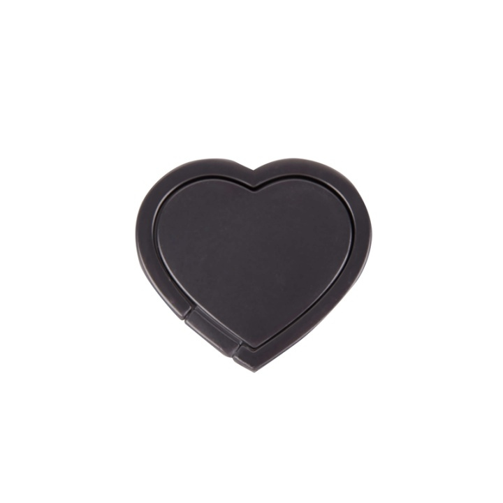 Gear Finger ring heart black rotating stand function in the group SMARTPHONE & TABLETS / Other accessories / Docks, Tripods & Holders at TP E-commerce Nordic AB (38-65916)