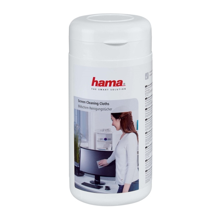 HAMA Screen Cleaning Cloths, 100 p ieces, in a dispenser in the group COMPUTERS & PERIPHERALS / Computer accessories / Cleaning at TP E-commerce Nordic AB (38-65979)