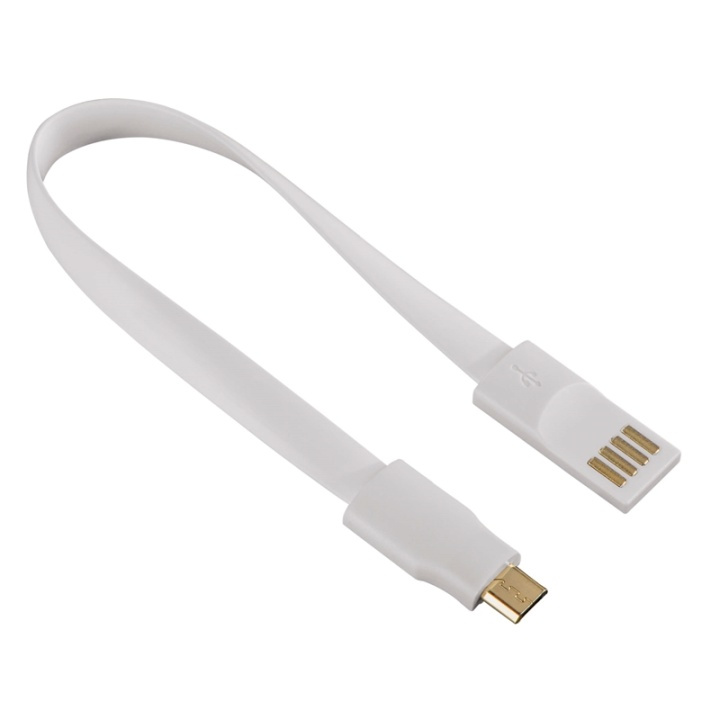 HAMA Synkcabel MicroUSB white 0,2m Magnet in the group SMARTPHONE & TABLETS / Chargers & Cables / Cables / Cables microUSB at TP E-commerce Nordic AB (38-65984)