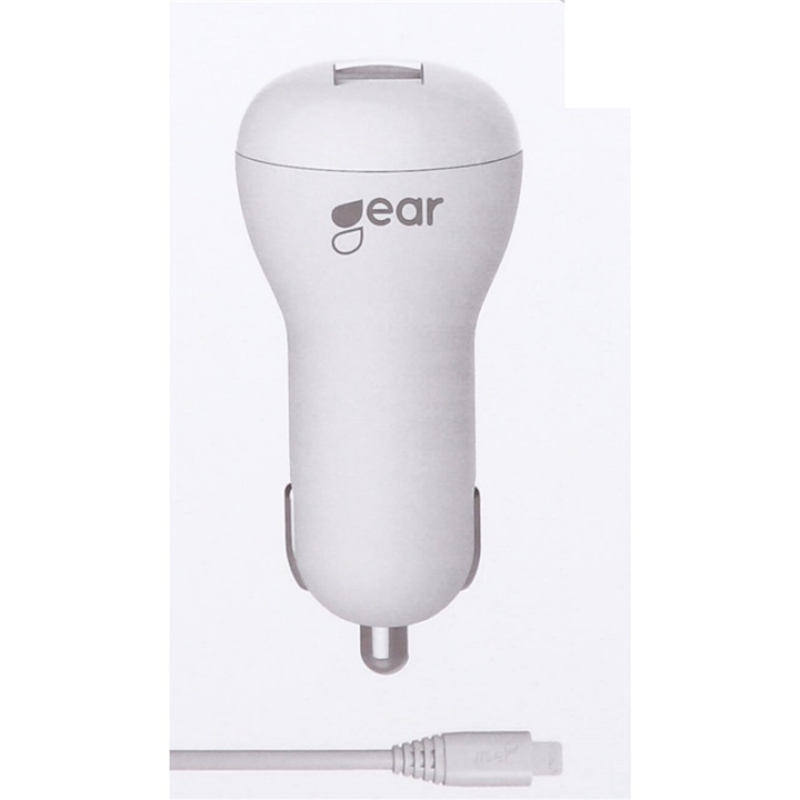 GEAR Charger 12V 1xUSB 1A White MicroUSB Cable 1m in the group SMARTPHONE & TABLETS / Chargers & Cables / Car chargers / Car chargers micro-USB at TP E-commerce Nordic AB (38-66132)