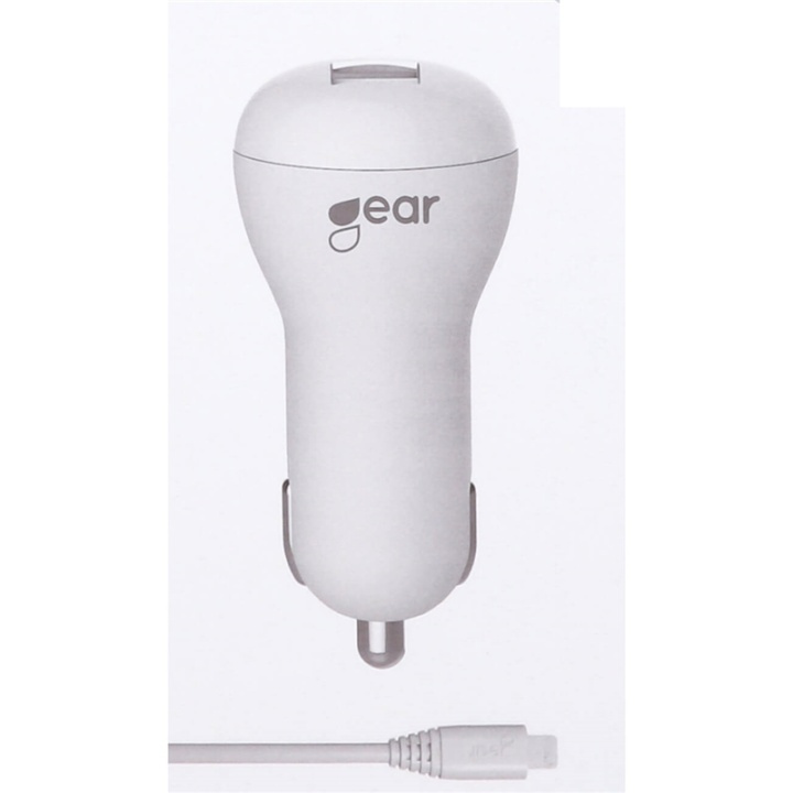 Gear Charger 12V 1xUSB 1A White MicroUSB Cable 1m in the group SMARTPHONE & TABLETS / Chargers & Cables / Car chargers / Car chargers micro-USB at TP E-commerce Nordic AB (38-66132)