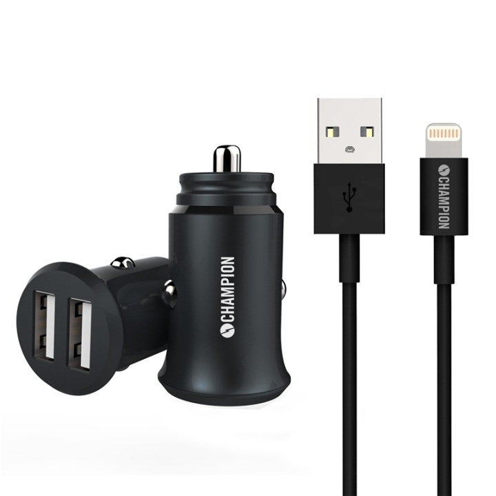 Champion Ladd & Synk Kit Lightn Bil Sv in the group SMARTPHONE & TABLETS / Chargers & Cables / Car chargers / Car chargers USB at TP E-commerce Nordic AB (38-66424)
