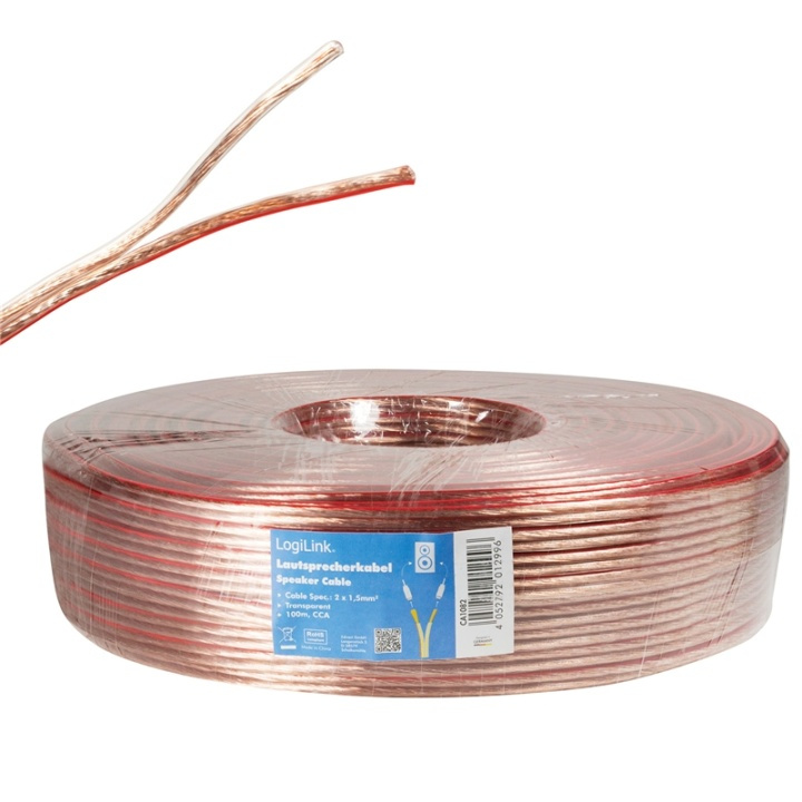 LogiLink Högtalarkabel 2x1,5 100m Tr in the group HOME ELECTRONICS / Cables & Adapters / Speaker cables at TP E-commerce Nordic AB (38-66569)