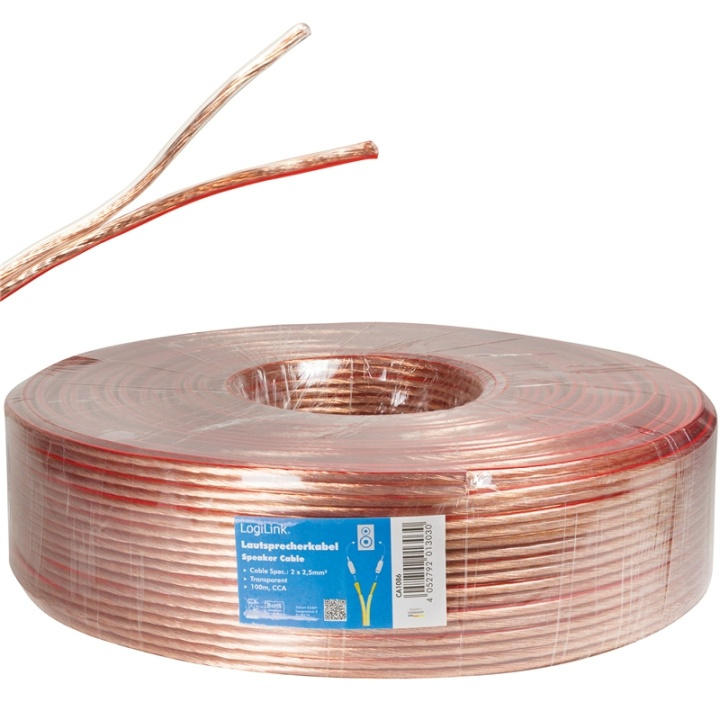 LogiLink Högtalarkabel 2x2,5 100m Tr in the group HOME ELECTRONICS / Cables & Adapters / Speaker cables at TP E-commerce Nordic AB (38-66570)