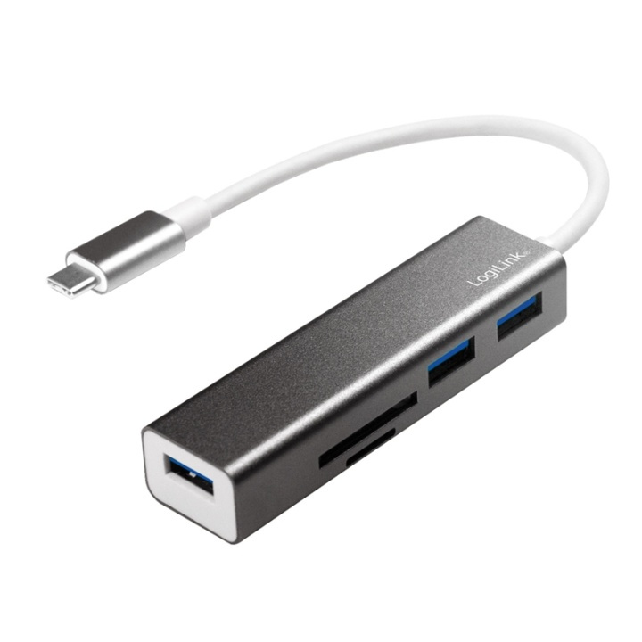 LogiLink USB-C Hub 3port minneskortsläs in the group COMPUTERS & PERIPHERALS / Computer accessories / USB-Hubs at TP E-commerce Nordic AB (38-66589)