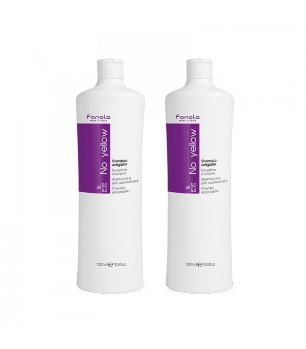 2-pack Fanola No Yellow Schampoo 1000ml in the group BEAUTY & HEALTH / Hair & Styling / Hair care / Hair Dye / Silver shampoo at TP E-commerce Nordic AB (38-68159)