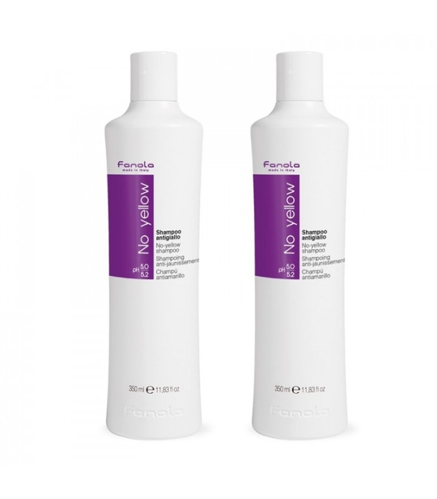 2-pack Fanola No Yellow Schampoo 350ml in the group BEAUTY & HEALTH / Hair & Styling / Hair care / Hair Dye / Silver shampoo at TP E-commerce Nordic AB (38-68160)
