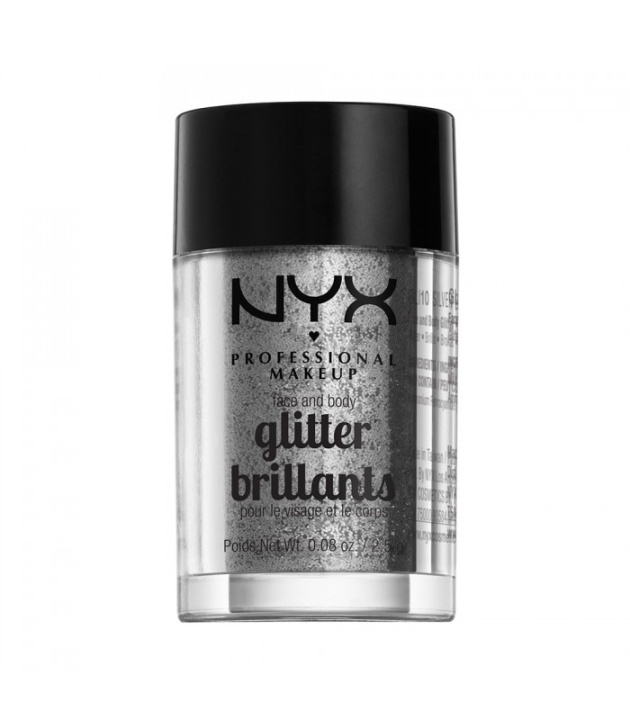 NYX PROF. MAKEUP Face & Body Glitter - 10 Silver 2,5g in the group BEAUTY & HEALTH / Makeup / Facial makeup / Glitter at TP E-commerce Nordic AB (38-69150)
