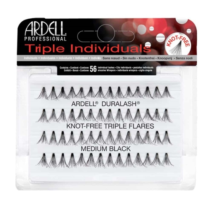 Ardell Triple Individuals Duralash Knot Free Flares Medium Black in the group BEAUTY & HEALTH / Makeup / Eyes & Eyebrows / False eyelashes at TP E-commerce Nordic AB (38-69728)