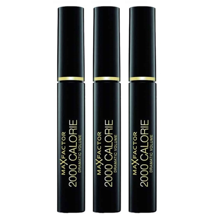 3-pack Max Factor 2000 Calorie Mascara Black 9ml in the group BEAUTY & HEALTH / Makeup / Eyes & Eyebrows / Mascara at TP E-commerce Nordic AB (38-69775)