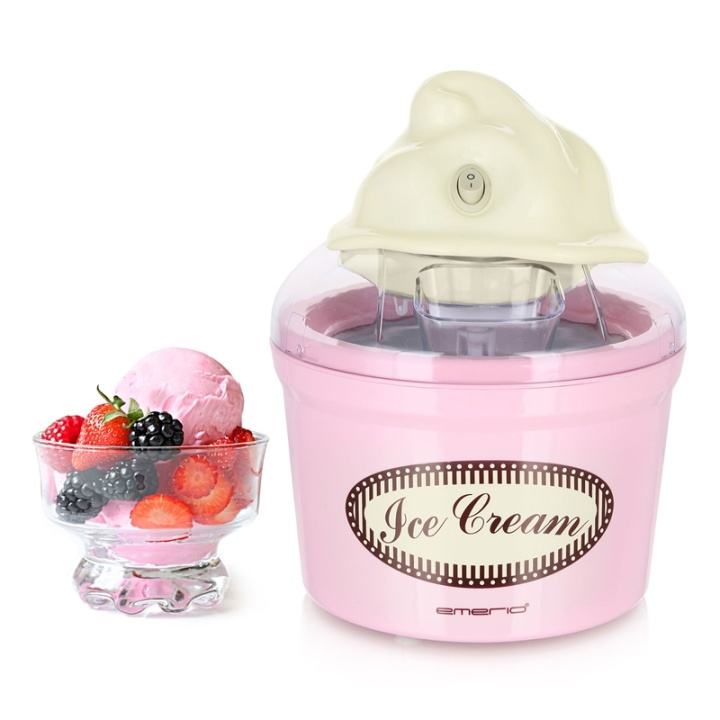 Emerio Glassmaskin Retro Rosa 1,2l in the group HOME, HOUSEHOLD & GARDEN / Household appliances / Ice cream machines at TP E-commerce Nordic AB (38-71037)