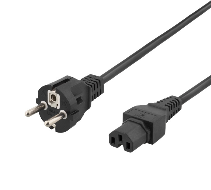 DELTACO 3m grounded device / extension cable for connection between de in the group COMPUTERS & PERIPHERALS / Computer cables / Device kable at TP E-commerce Nordic AB (38-71616)
