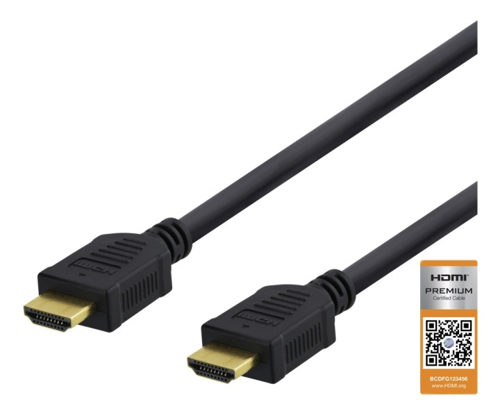 DELTACO High-Speed Premium HDMI cable, 3m, Ethernet, 4K UHD, black in the group HOME ELECTRONICS / Cables & Adapters / HDMI / Cables at TP E-commerce Nordic AB (38-71638)