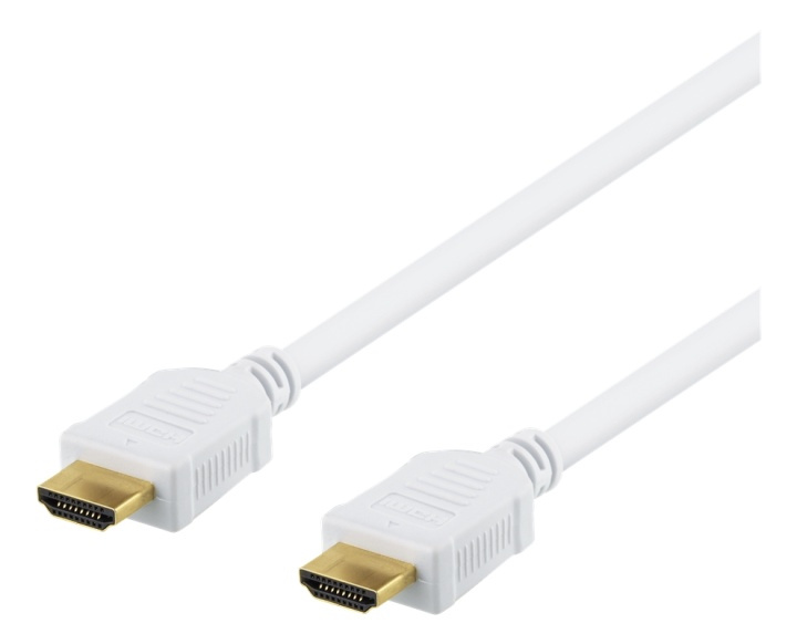 DELTACO High-Speed HDMI cable, 5m, Ethernet, 4K UHD, white in the group HOME ELECTRONICS / Cables & Adapters / HDMI / Cables at TP E-commerce Nordic AB (38-71639)