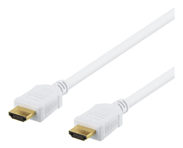 DELTACO High-Speed HDMI cable, 7m, Ethernet, 4K UHD, white in the group HOME ELECTRONICS / Cables & Adapters / HDMI / Cables at TP E-commerce Nordic AB (38-71640)