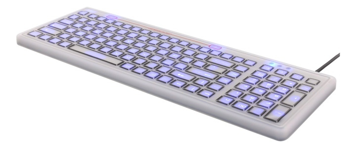 DELTACO Silicon keyboard, spill proof, blue LED, IP68, grey/black in the group COMPUTERS & PERIPHERALS / Mice & Keyboards / Keyboards / Corded at TP E-commerce Nordic AB (38-71711)