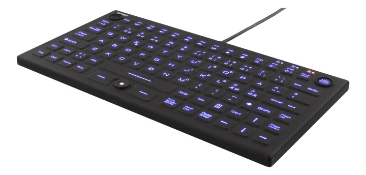 DELTACO Mini Silicon keyboard, spill proof, blue LED, IP68, black in the group COMPUTERS & PERIPHERALS / Mice & Keyboards / Keyboards / Corded at TP E-commerce Nordic AB (38-71712)