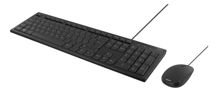 DELTACO Keyboard kit with mouse, PAN Nordic layout, USB, black in the group COMPUTERS & PERIPHERALS / Mice & Keyboards / Keyboards / Combo packs at TP E-commerce Nordic AB (38-71713)