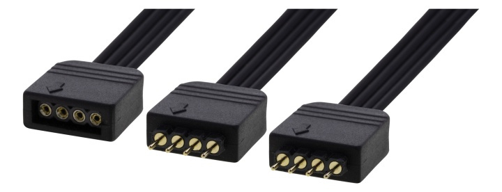 DELTACO GAMING 2-way LED Strip splitter cable, passive, 4-pin, 0.15m, in the group COMPUTERS & PERIPHERALS / GAMING / Gaming accessories at TP E-commerce Nordic AB (38-71752)