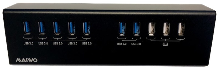 External USB 3.0 Hub, 10x USB-A, 7x USB 3.0, 3x USB 5V/2,1A, black in the group COMPUTERS & PERIPHERALS / Computer accessories / USB-Hubs at TP E-commerce Nordic AB (38-71805)