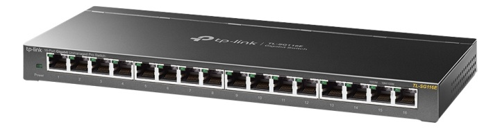 TP-Link TL-SG116E, 16-Port Gigabit Unmanaged Pro Switch, black in the group COMPUTERS & PERIPHERALS / Network / Switches / 10/100/1000Mbps at TP E-commerce Nordic AB (38-71988)