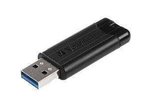 Verbatim PinStripe 256GB USB Drive, USB 3.0, retractable design, black in the group HOME ELECTRONICS / Storage media / USB memory / USB 3.0 at TP E-commerce Nordic AB (38-72005)