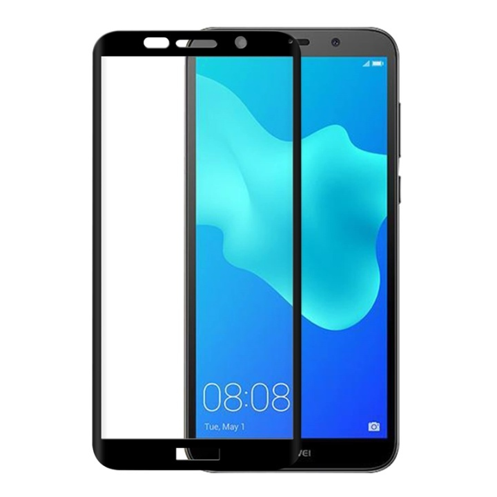 GEAR Glass Prot. 3D Huawei Y5 2018 Edge to Edge Black in the group SMARTPHONE & TABLETS / Phone cases / Huawei at TP E-commerce Nordic AB (38-72075)