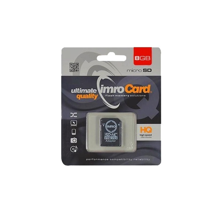 IMRO MicroSDHC 8GB cl.10 med adapter in the group HOME ELECTRONICS / Storage media / Memory cards / MicroSD/HC/XC at TP E-commerce Nordic AB (38-72575)