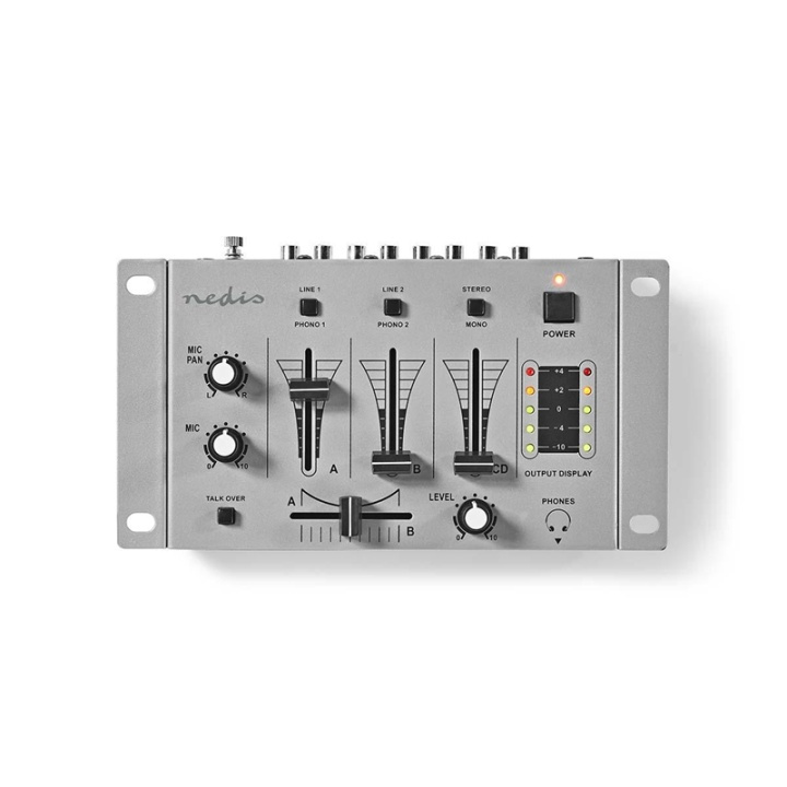 DJ Mixer | 3 Channels | Crossfader | Talkover function | Aluminium | Black / Silver in the group HOME ELECTRONICS / Audio & Picture / Speakers & accessories / Accessories at TP E-commerce Nordic AB (38-72662)