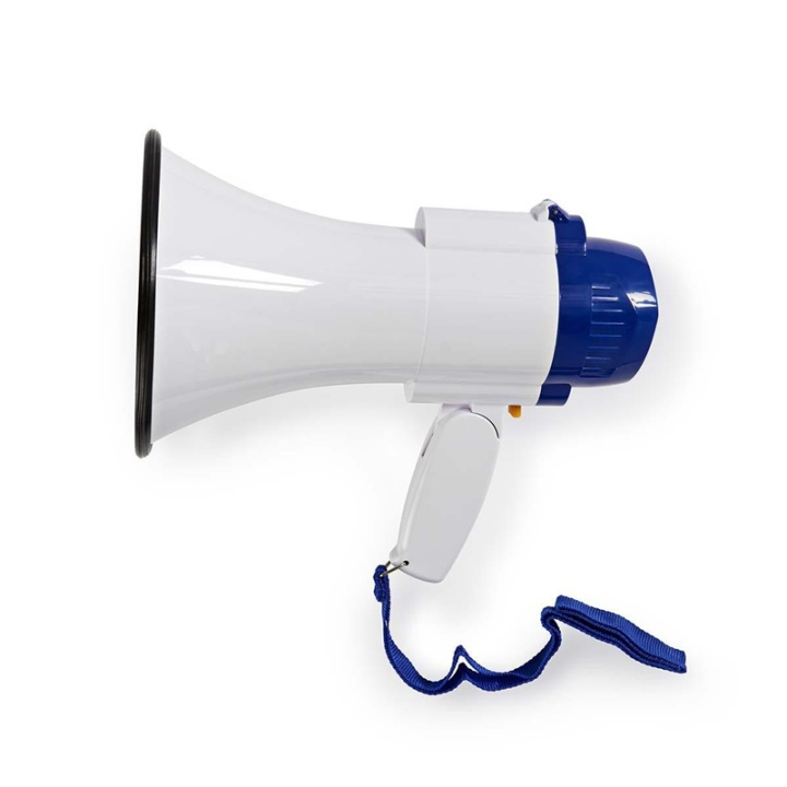 Nedis Megaphone | Maximum range: 250 m | Volume control: 115 dB | Built-In Microphone | Built-in siren | Recording function | Blue / White in the group HOME ELECTRONICS / Audio & Picture / Megaphones at TP E-commerce Nordic AB (38-72737)