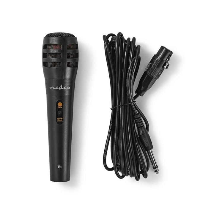 Nedis Wired Microphone | Cardioid | Detachable Cable | 5.00 m | 80 Hz - 12 kHz | 600 Ohm | -75 dB | On/Off switch | Travel case included | ABS / Aluminium | Black in the group HOME ELECTRONICS / Audio & Picture / Handheld Microphones at TP E-commerce Nordic AB (38-72739)