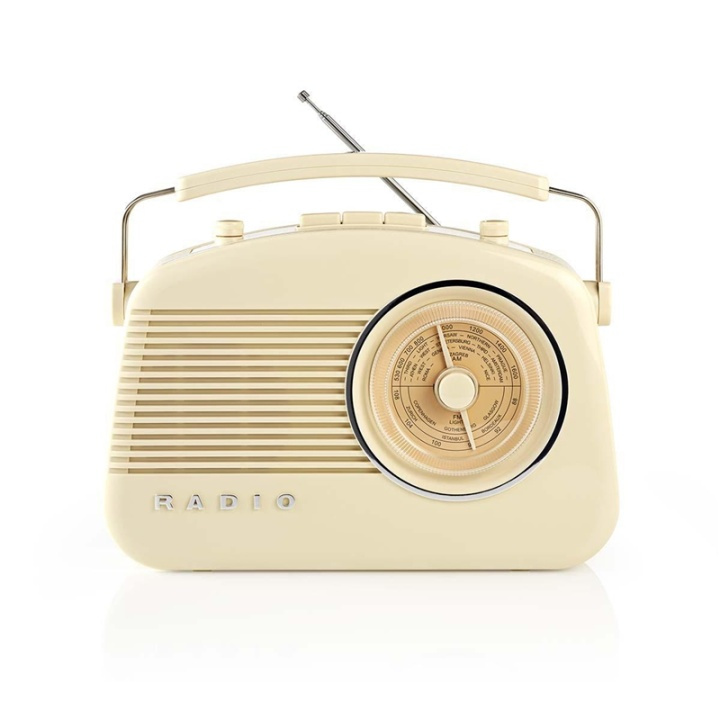 Nedis FM Radio | Table Design | AM / FM | Battery Powered / Mains Powered | Analogue | 4.5 W | Bluetooth® | Carrying handle | Ivory in the group HOME ELECTRONICS / Audio & Picture / Home cinema, Hifi & Portable / Radio & Alarm clocks / Radio at TP E-commerce Nordic AB (38-72747)