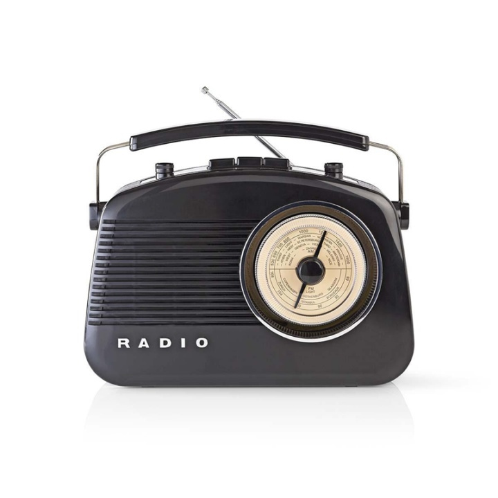 Nedis FM Radio | Table Design | AM / FM | Battery Powered / Mains Powered | Analogue | 4.5 W | Carrying handle | Black in the group HOME ELECTRONICS / Audio & Picture / Home cinema, Hifi & Portable / Radio & Alarm clocks / Radio at TP E-commerce Nordic AB (38-72748)