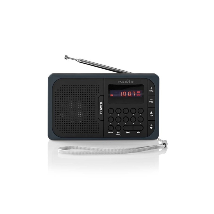 Nedis FM Radio | Portable Design | FM | Battery Powered / Mains Powered | Digital | 3.6 W | Screen size: 2.0 