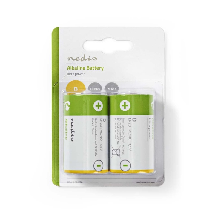Nedis Alkaline Battery D | 1.5 V DC | 2-Pack in the group HOME ELECTRONICS / Batteries & Chargers / Batteries / Other at TP E-commerce Nordic AB (38-72970)