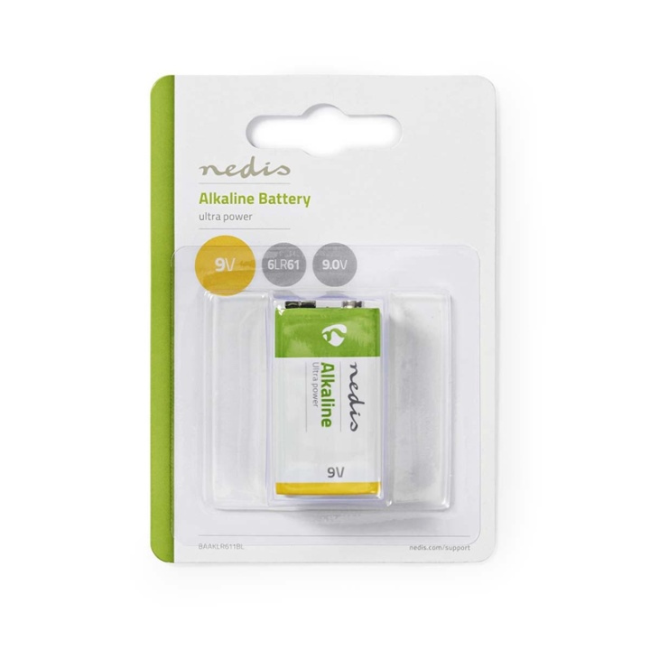 Nedis Alkaline Battery 9V | 6LR61 | 1-Pack in the group HOME ELECTRONICS / Batteries & Chargers / Batteries / 9V at TP E-commerce Nordic AB (38-72971)