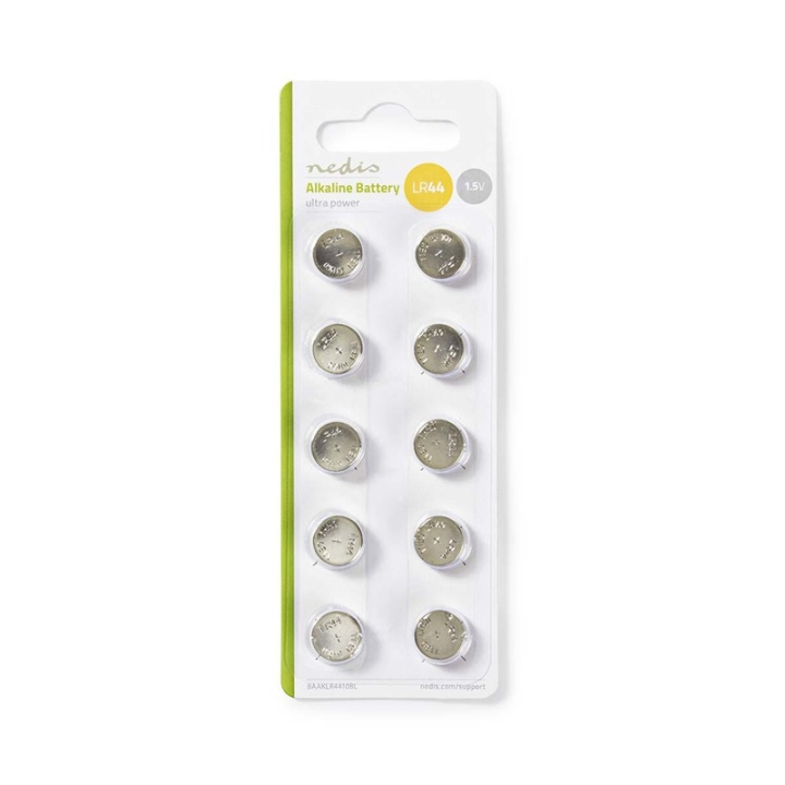 Nedis Alkaline Battery LR44 | 1.5 V DC | 10-Pack in the group HOME ELECTRONICS / Batteries & Chargers / Batteries / Button cell at TP E-commerce Nordic AB (38-72975)