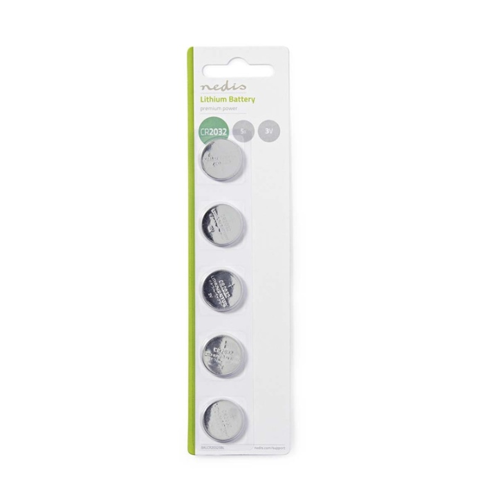 Nedis Lithium Button Cell Battery CR2032 | 3 V DC | 5-Pack in the group HOME ELECTRONICS / Batteries & Chargers / Batteries / Button cell at TP E-commerce Nordic AB (38-72977)