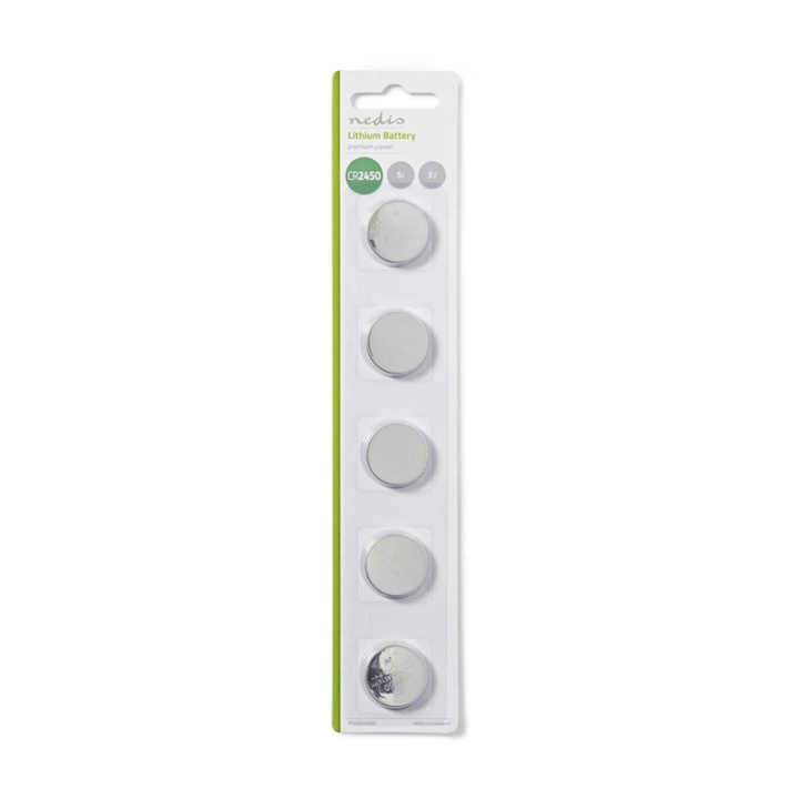 Nedis Lithium Button Cell Battery CR2450 | 3 V DC | 5-Pack | Silver in the group HOME ELECTRONICS / Batteries & Chargers / Batteries / Button cell at TP E-commerce Nordic AB (38-72980)