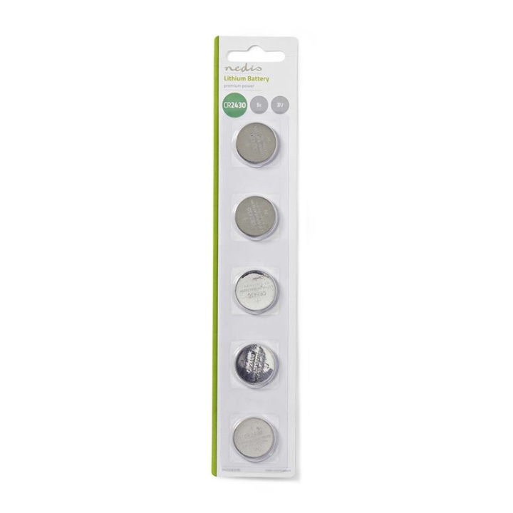 Nedis Lithium Button Cell Battery CR2430 | 3 V DC | 5-Blister | Silver in the group HOME ELECTRONICS / Batteries & Chargers / Batteries / Button cell at TP E-commerce Nordic AB (38-72986)